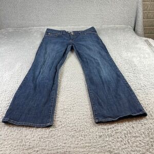 Gap Essential Bootcut Jeans Womens 14/32A Dark Wash Blue Denim Mid Rise Stretch